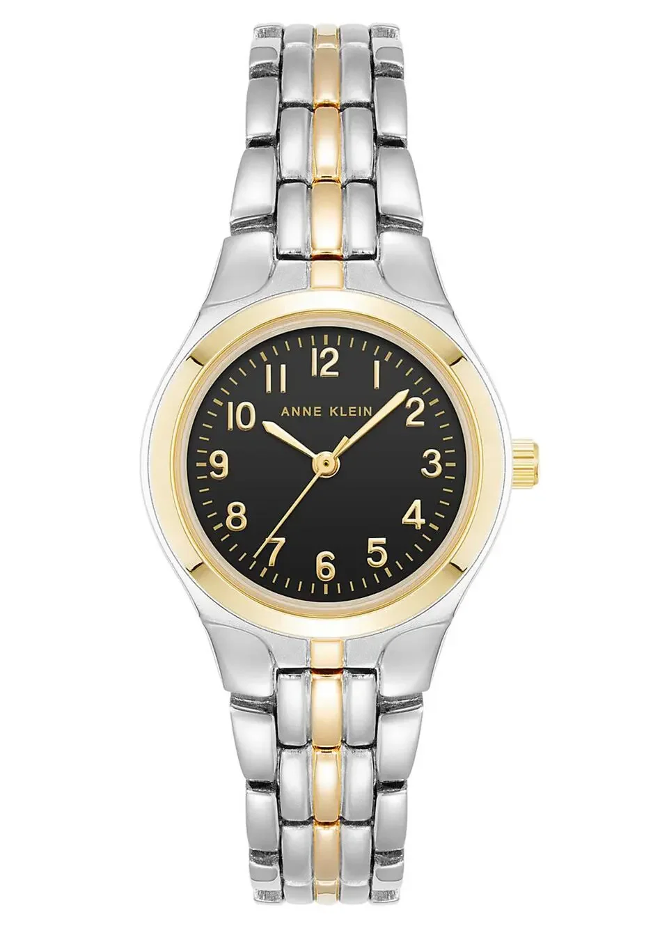 Anne Klein Women Watch Two-Tone Silver Gold Round Black Arabic Numeral Silver